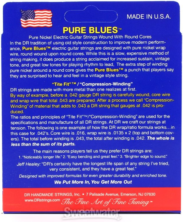 DR Strings Stg Pure Blues Electric - PHR9