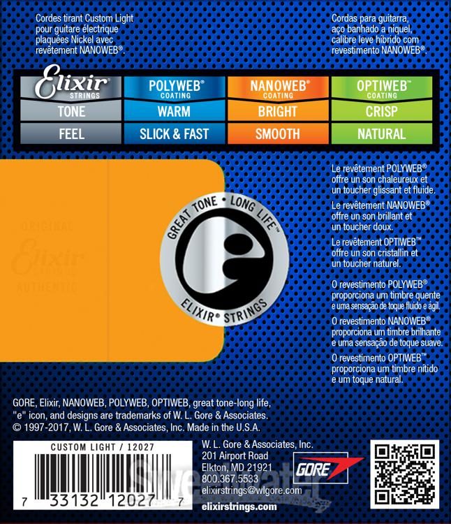 Elixir Electric Custm Light - 12027