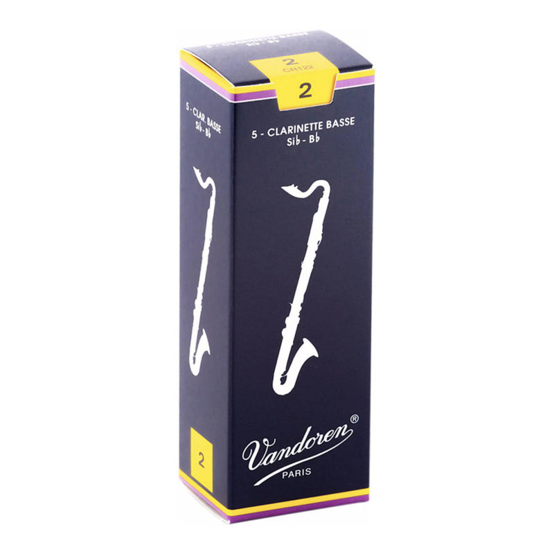 Vandoren CR122 Traditional Bass Clarinet Reed - Strength: 2 (5 Pack)