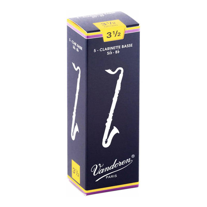 Vandoren CR1235 Traditional Bass Clarinet Reed - Strength: 3.5 (5 Pack)
