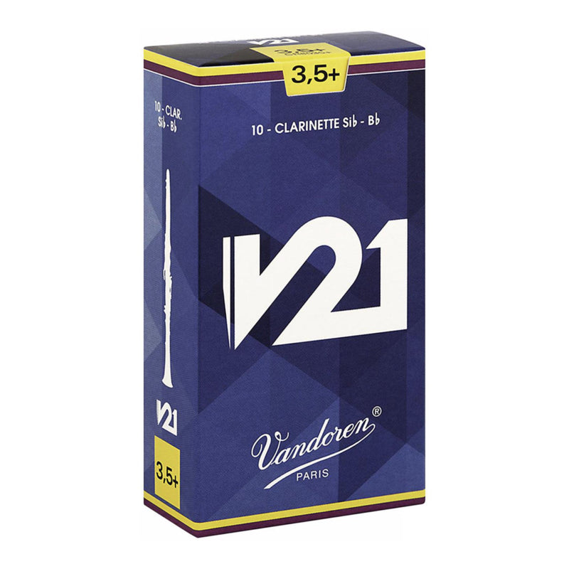 Vandoren CR8035+ V21 Bb Clarinet Reed - Strength: 3.5+ (10 Pack)