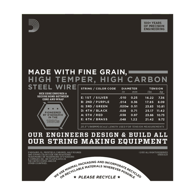 D'Addario ECG23 Chromes Flat Wound, Extra Light, 10-48 - Tarpley Music Company, Inc.