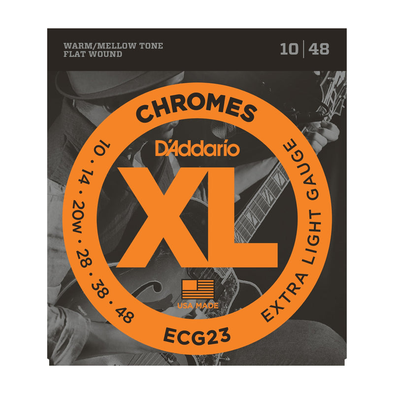 D'Addario ECG23 Chromes Flat Wound, Extra Light, 10-48 - Tarpley Music Company, Inc.