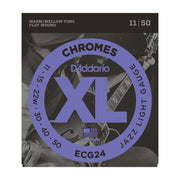 D'Addario ECG24 Chromes Flat Wound, Jazz Light, 11-50 - Tarpley Music Company, Inc.