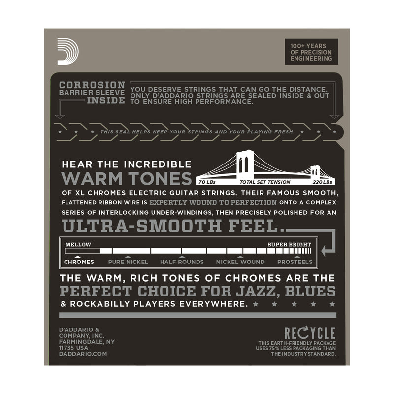 D'Addario ECG25 Chromes Flat Wound, Light, 12-52 - Tarpley Music Company, Inc.