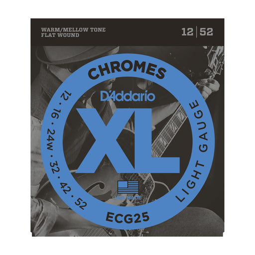 D'Addario ECG25 Chromes Flat Wound, Light, 12-52 - Tarpley Music Company, Inc.