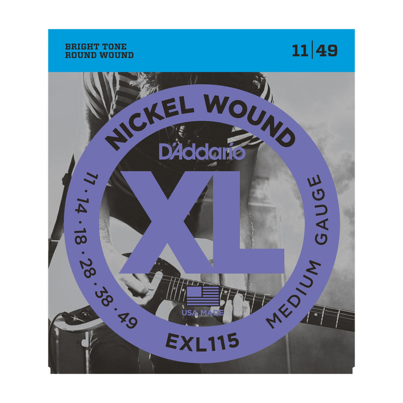 D'Addario EXL115 Nickel Wound, Medium/Blues-Jazz Rock, 11-49 - Tarpley Music Company, Inc.