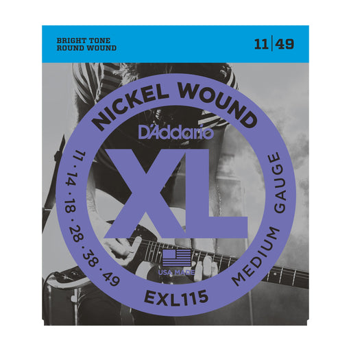 D'Addario EXL115 Nickel Wound, Medium/Blues-Jazz Rock, 11-49 - Tarpley Music Company, Inc.