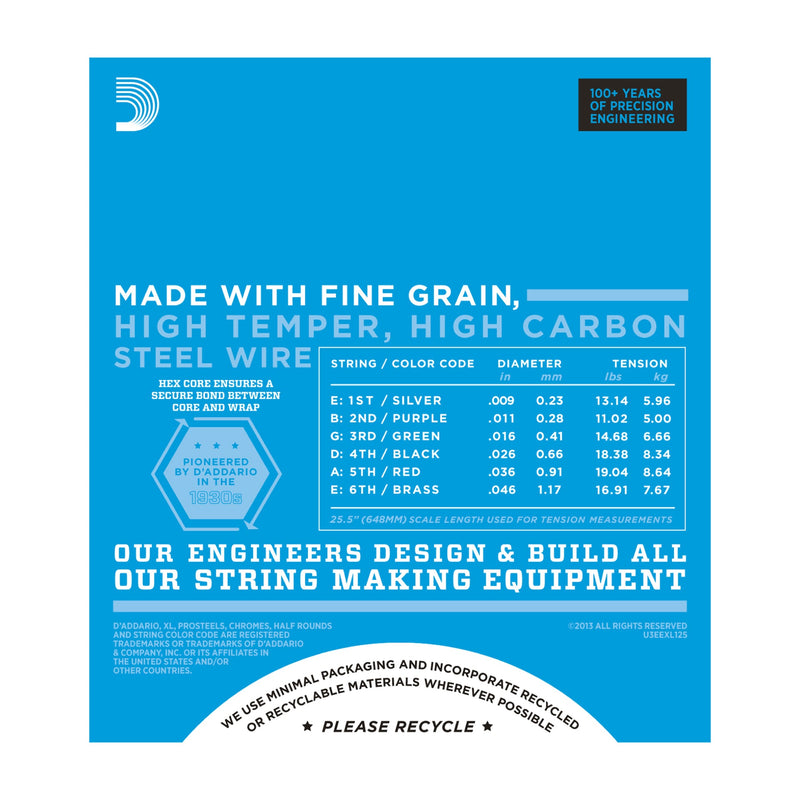 D'Addario EXL125 Nickel Wound, Super Light Top/ Regular Bottom, 9-46 - Tarpley Music Company, Inc.