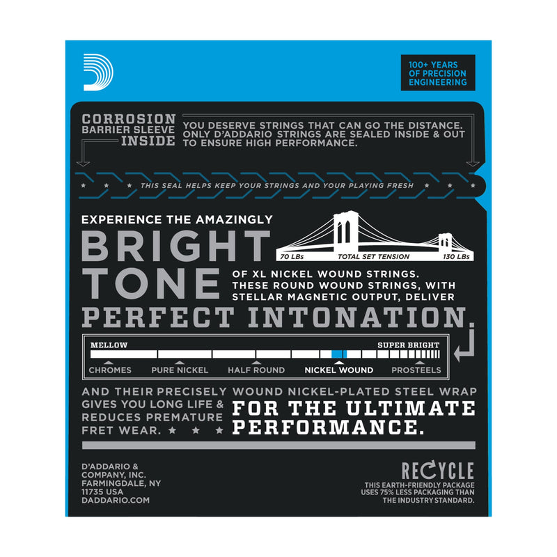 D'Addario EXL140 Nickel Wound, Light Top/Heavy Bottom, 10-52 - Tarpley Music Company, Inc.
