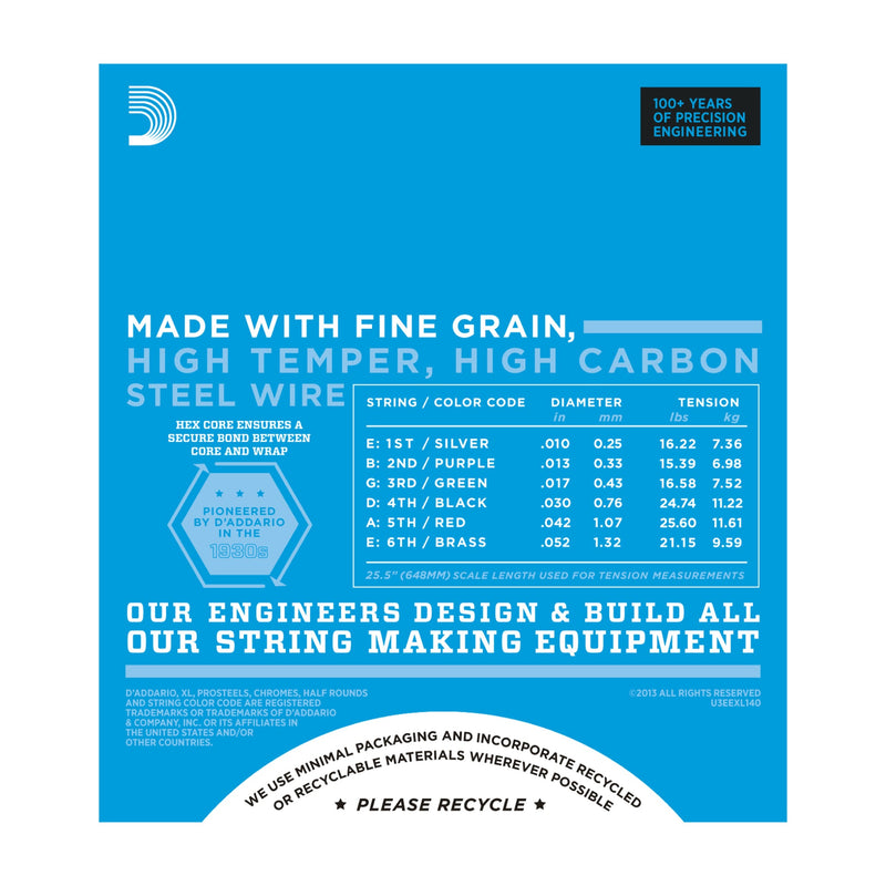 D'Addario EXL140 Nickel Wound, Light Top/Heavy Bottom, 10-52 - Tarpley Music Company, Inc.