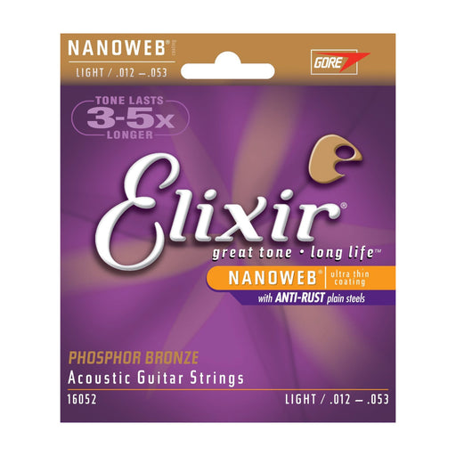 Elixir Acoustic Light Phosphor Bronze with NANOWEB Coating - Tarpley Music Company, Inc.