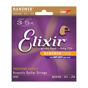Elixir Acoustic Medium Phosphor Bronze with NANOWEB Coating - Tarpley Music Company, Inc.
