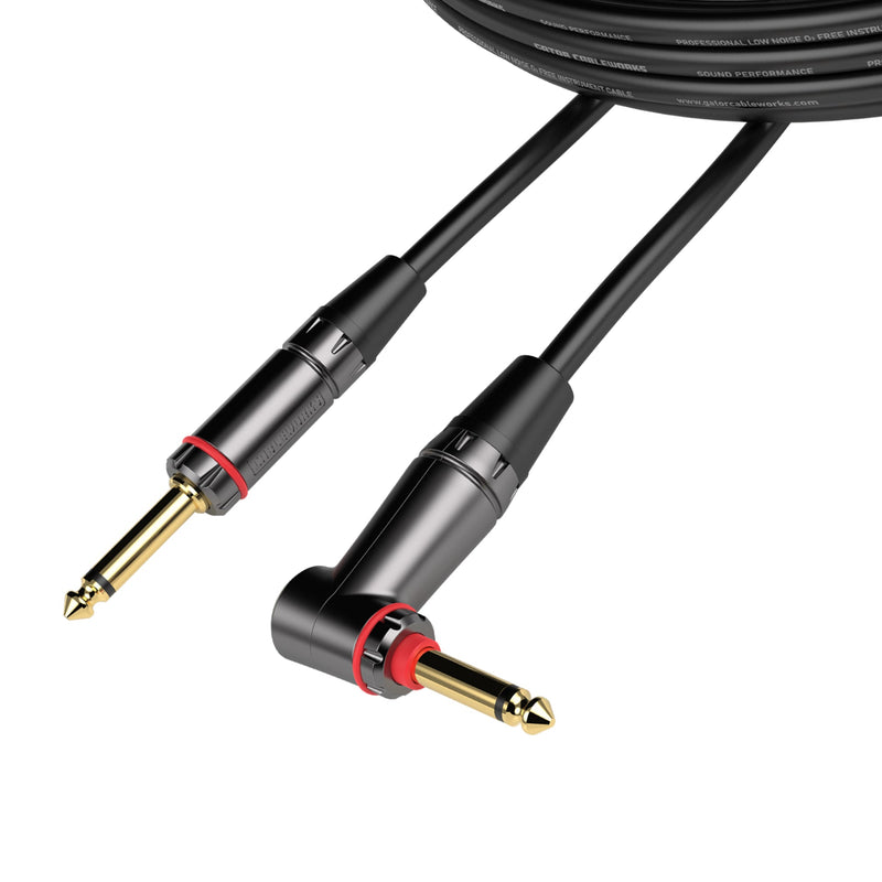Gator CableWorks Headliner Series 10 Foot Straight to Right Angle Quiet Instrument Cable