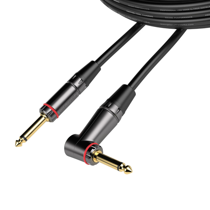 Gator CableWorks Headliner Series 20 Foot Straight to Right Angle Instrument Cable