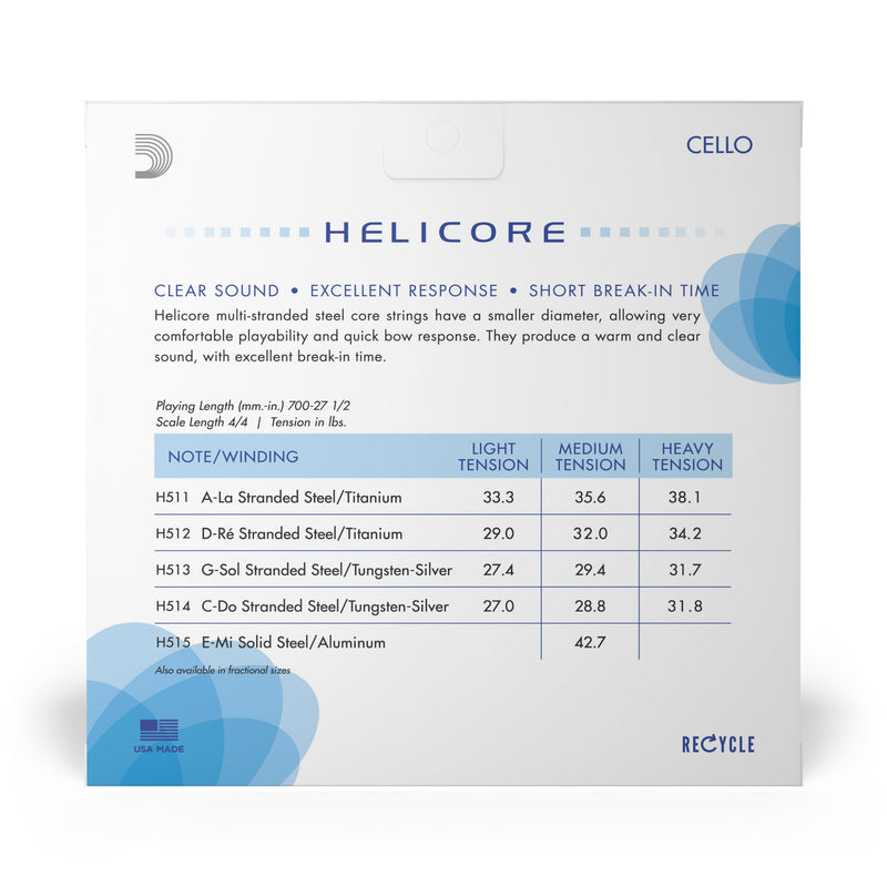Daddario Helicore Cello String Set