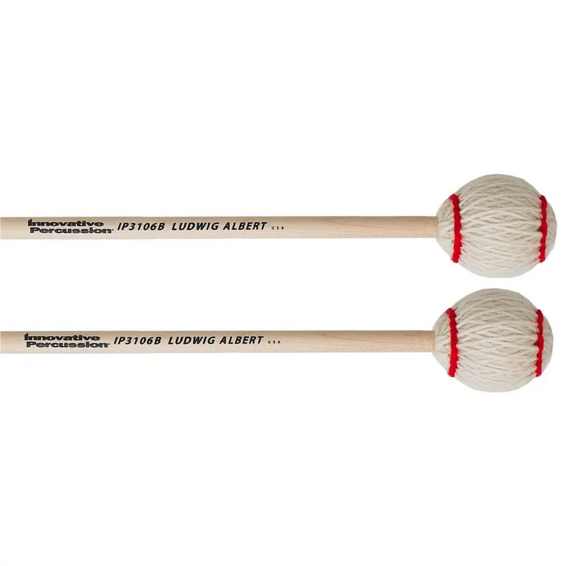 IP 3106B Ludwig Albert Marimba Mallets - Medium Hard - Off-White Yarn - Birch