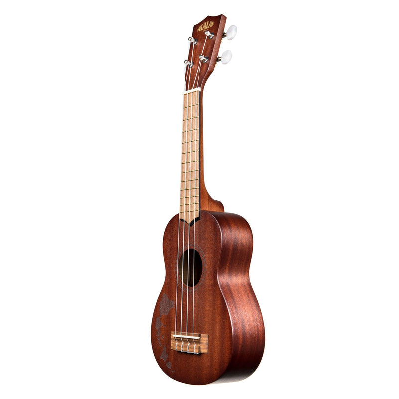 Kala KA-15S-H1 Satin Mahogany Soprano Ukulele w/ Hawaiian Islands