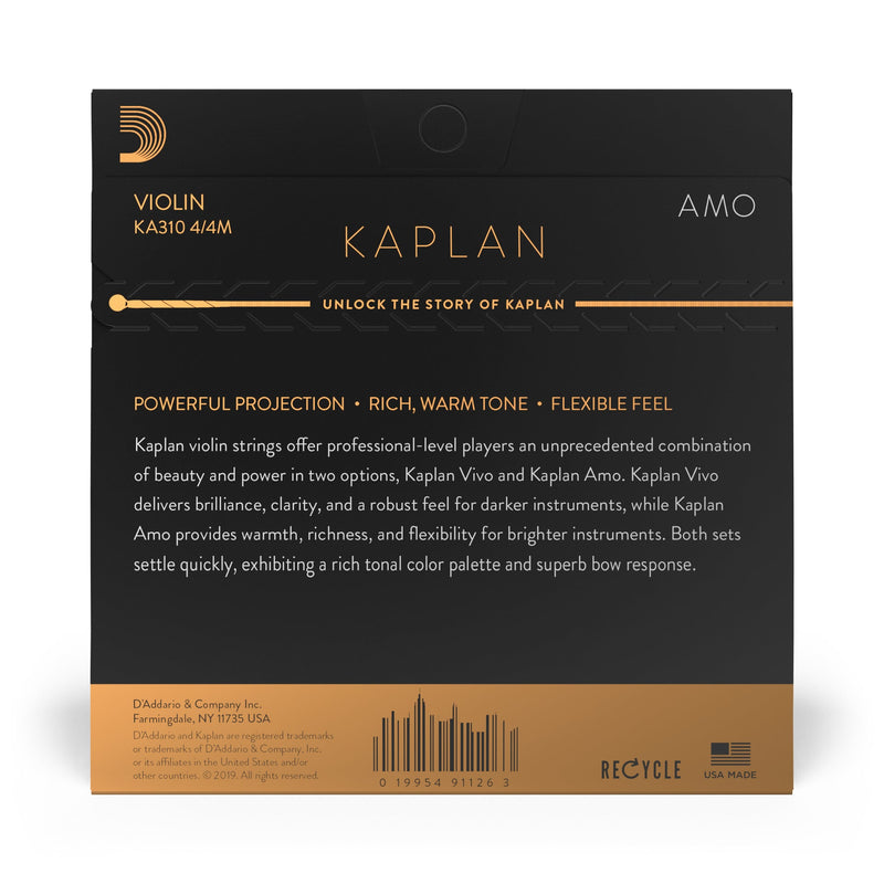 Daddario KA310 4/4M Set Violin Kaplan Amo Med