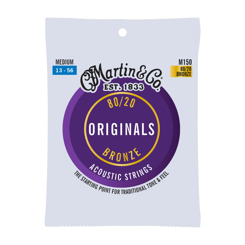 Martin M150 Original Acoustic Guitar Strings - 80/20 Bronze - .013-.056 Medium