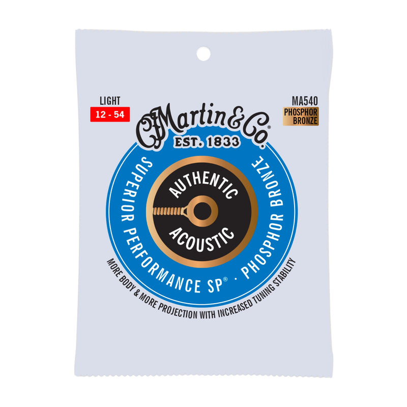 Martin MA540 Authentic Acoustic SP Guitar Strings - Phosphor Bronze - .012-.054 Medium