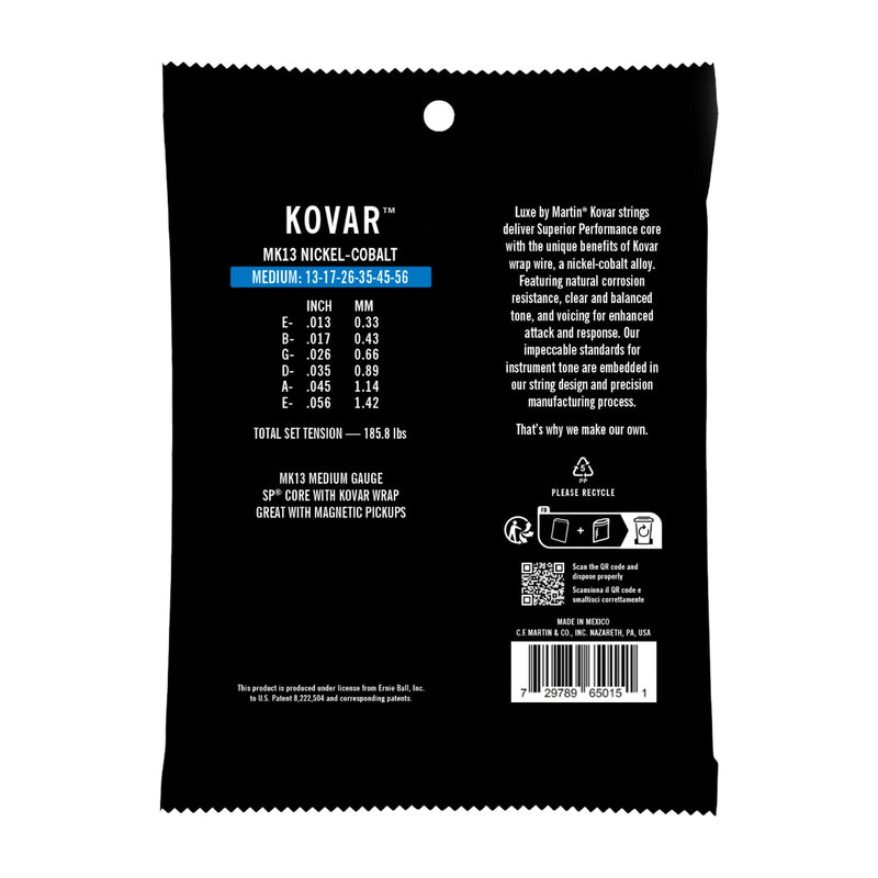 Martin MK13 Luxe Acoustic Guitar Strings - Kovar - .013-.056 Medium