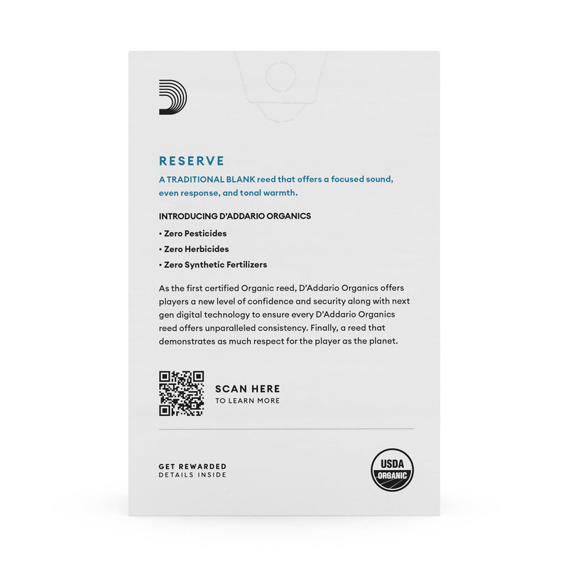 D'Addario ODCR10355 Organic Reserve Bb Clarinet 3.5+ (Box of 10)