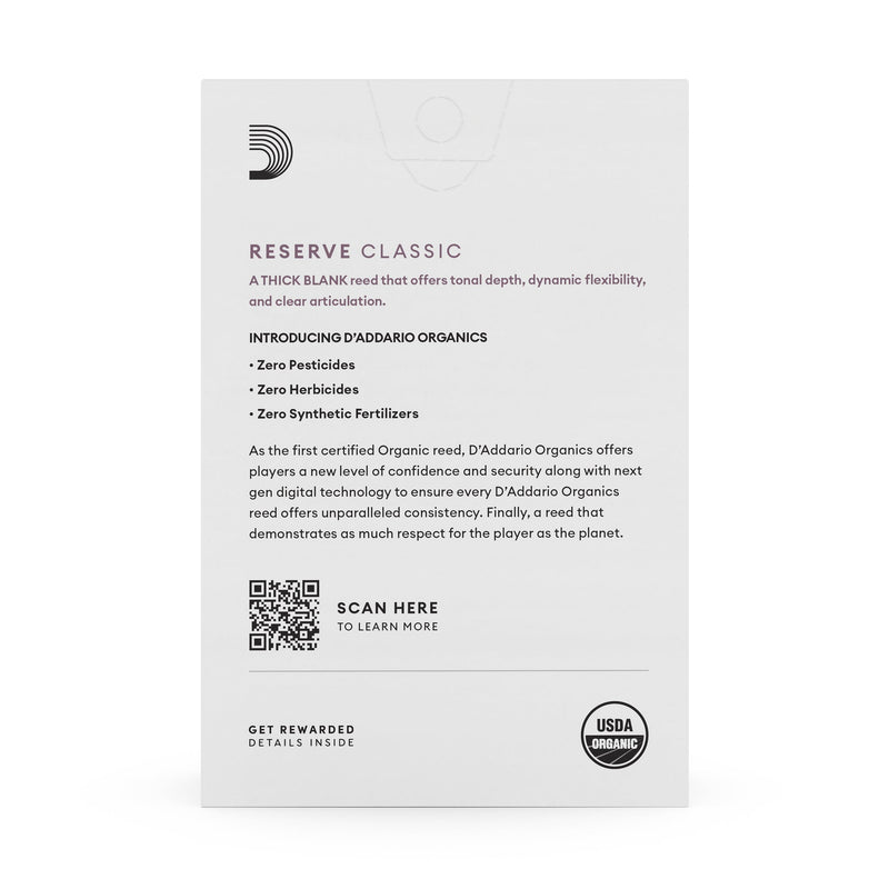 D'Addario ODCT1035 Organic Reserve Classic Bb Clarinet 3.5 (Box of 10)