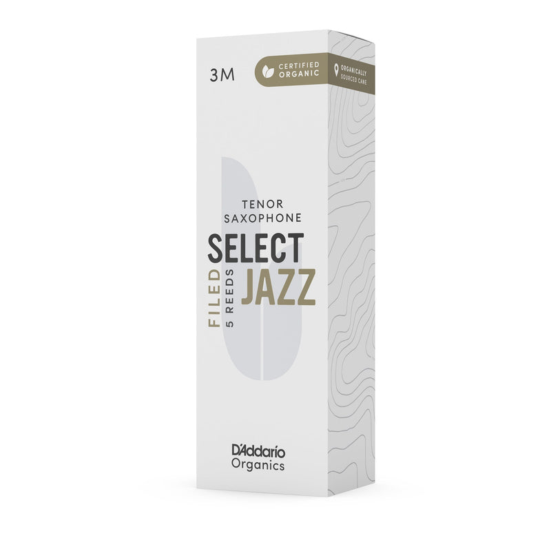 Daddario ORSF05TSX3M Organic Select Jazz Filed Tenor Sax Reeds, Strength 3 Medium, 5-Pack