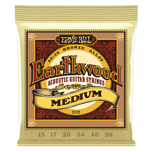 Ernie Ball Earthwood Medium 80/20 Bronze Acoustic Guitar Strings - 13-56 Gauge - Tarpley Music Company, Inc.
