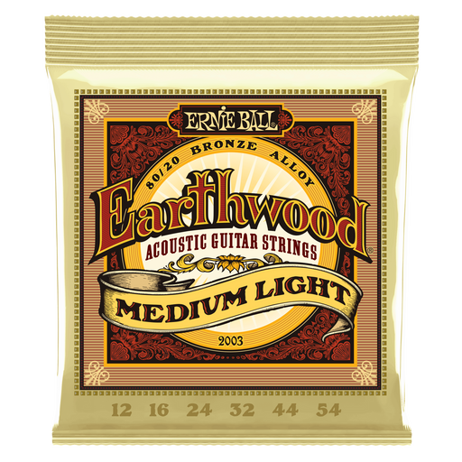 Ernie Ball Earthwood Medium Light 80/20 Bronze Acoustic Guitar Strings - 12-54 Gauge - Tarpley Music Company, Inc.