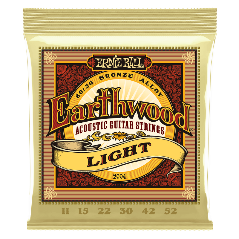 Ernie Ball Earthwood Light 80/20 Bronze Acoustic Guitar Strings - 11-52 Gauge - Tarpley Music Company, Inc.