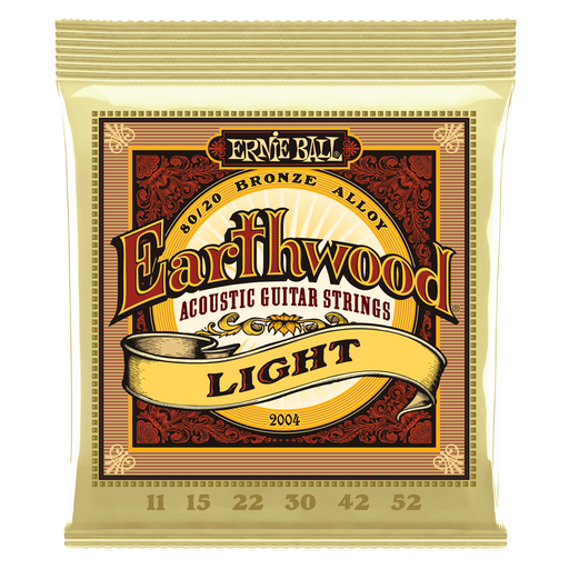 Ernie Ball Earthwood Light 80/20 Bronze Acoustic Guitar Strings - 11-52 Gauge - Tarpley Music Company, Inc.