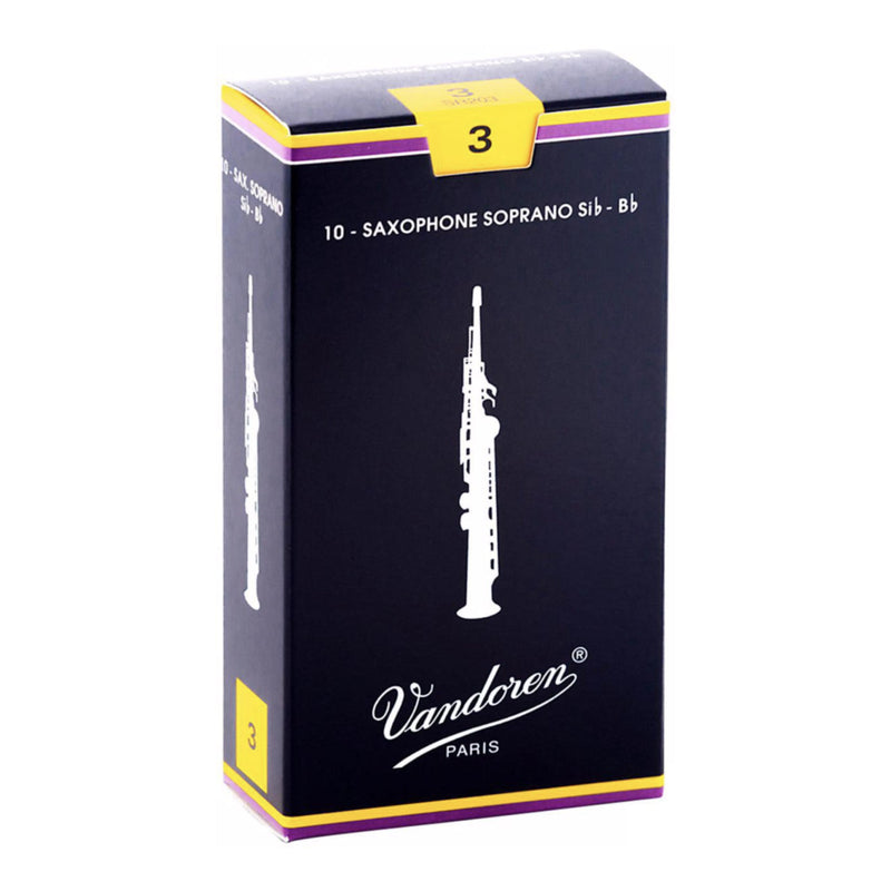 Vandoren SR203 Traditional Sorpano Saxophone Reed - Strength: 3 (10 Pack)
