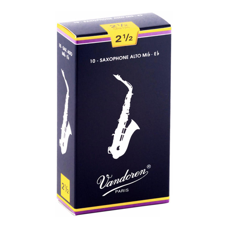 Vandoren SR2125 Traditional Alto Saxophone Reed - Strength: 2.5 (10 Pack)