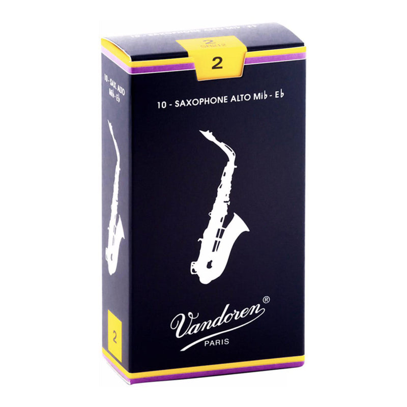 Vandoren SR212 Traditional Alto Saxophone Reed - Strength: 2 (Box of 10)