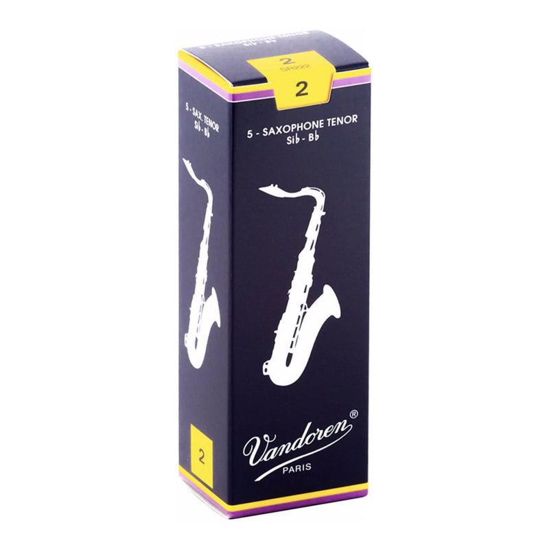 Vandoren SR222 Tenor Sax Traditional Reeds - Strength 2; Box of 5