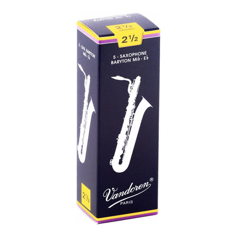Vandoren SR2425 Traditional Bari Saxophone Reed - Strength: 2.5 (5 Pack)