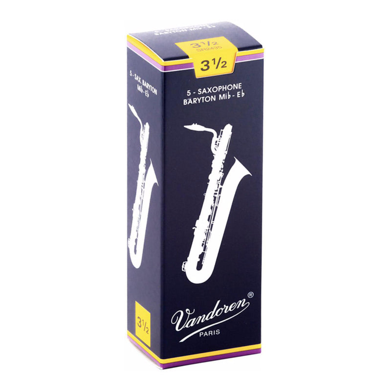 Vandoren SR2435 Traditional Bari Saxophone Reed - Strength: 3.5 (5 Pack)