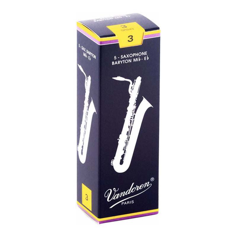 Vandoren SR243 Traditional Bari Saxophone Reed - Strenght: 3 (5 Pack)