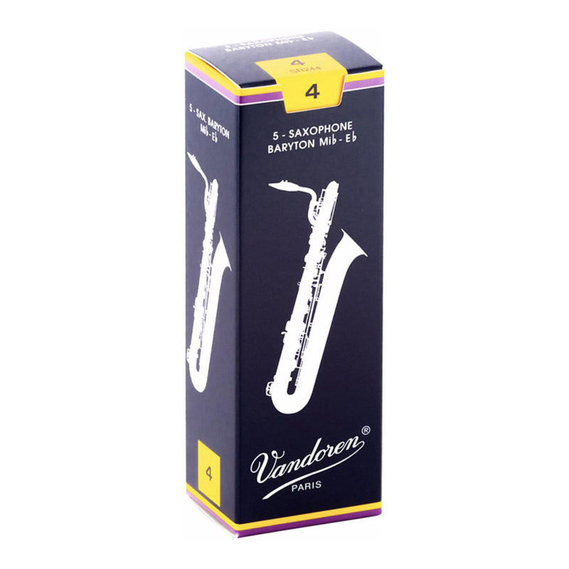 Vandoren SR244 Traditional Bari Saxophone Reed - Strength: 4 (5 Pack)
