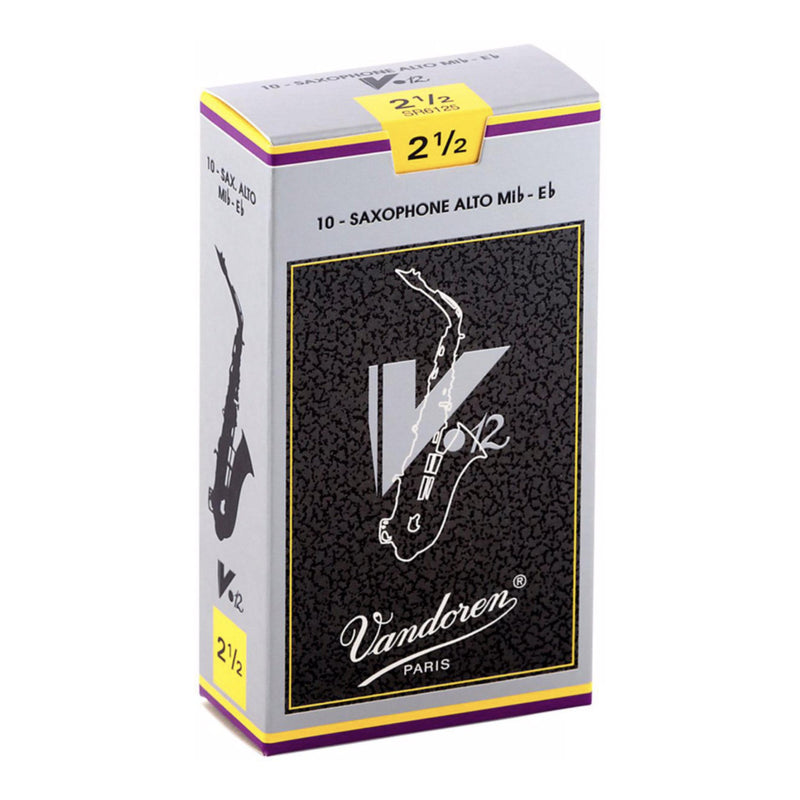 Vandoren SR6125 V12 Alto Saxophone Reed - Strength: 2.5 (10 Pack)