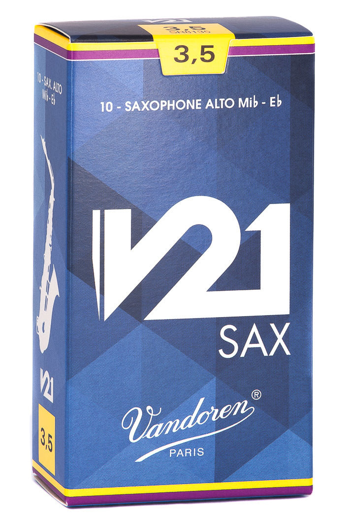 Vandoren SR8135 V21 Alto Saxophone Reed - Strength: 3.5 (10 Pack)