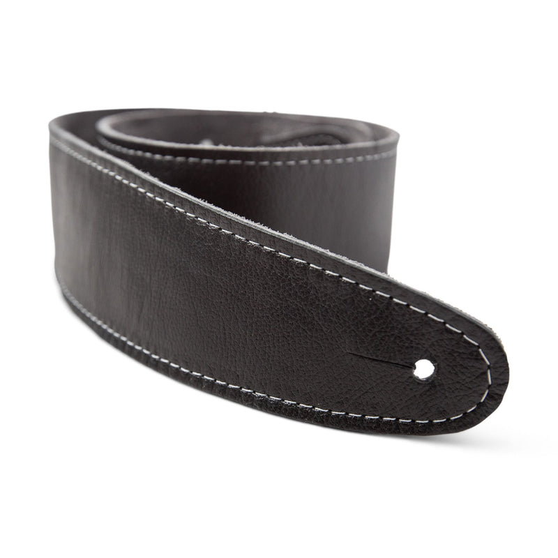 Taylor 2.5" Black Leather Guitar Strap - Black, Suede Back