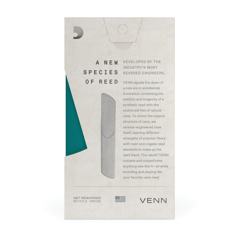VENN VBB0135G2 Bb Clarinet Synthetic Reed, Strength 3.5, Generation 2