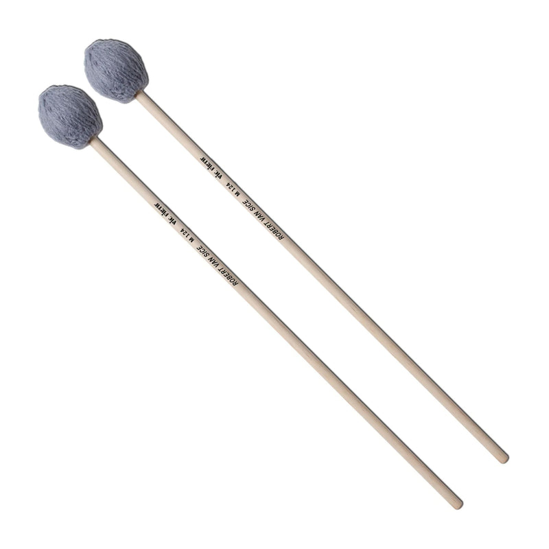 Vic Firth M124 Robert Van Sice Synthetic Core Keyboard Mallets - Medium Grey Yarn - Maple