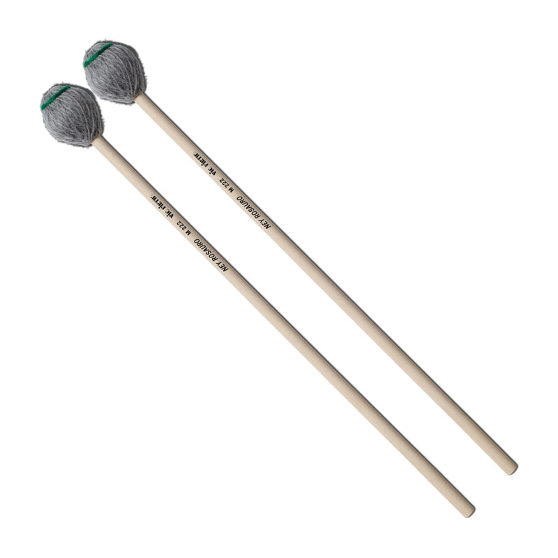 Vic Firth M222 Ney Rosauro Keyboard Mallets - Medium-Soft Grey Yarn - Rattan