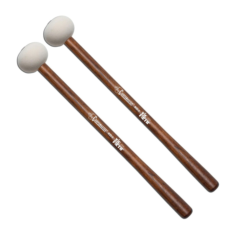 Vic Firth MB3H Corpsmaster Marching Bass Mallets - Hard - Large White Felt Head - Hickory