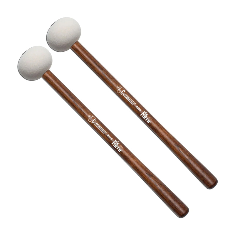 Vic Firth MB4H Corpsmaster Marching Bass Mallets - Hard Extra Large White Felt Head - Hickory