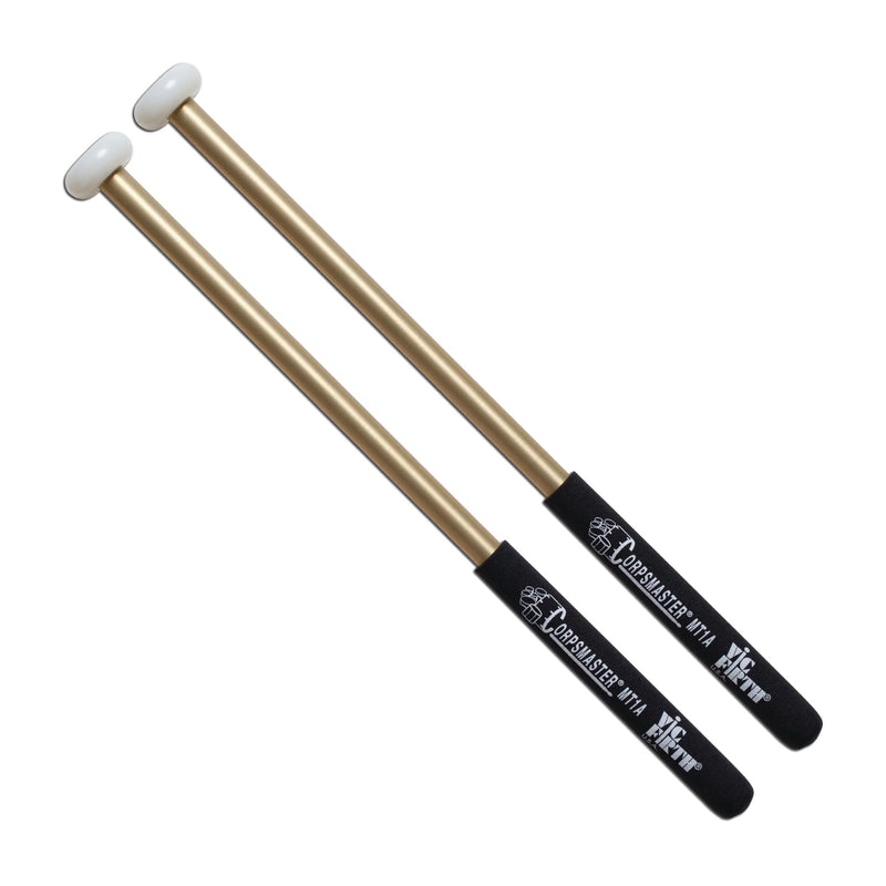 Vic Firth MT1A Corpsmaster Multi-Tenor Mallets - Extra Hard White Nylon - Aluminum
